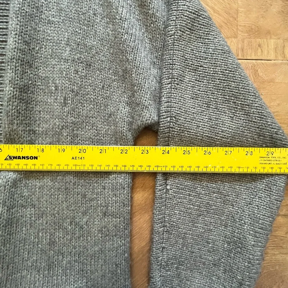 GAP Long Open-Front Wool Blend Cardigan in Gray | Size L